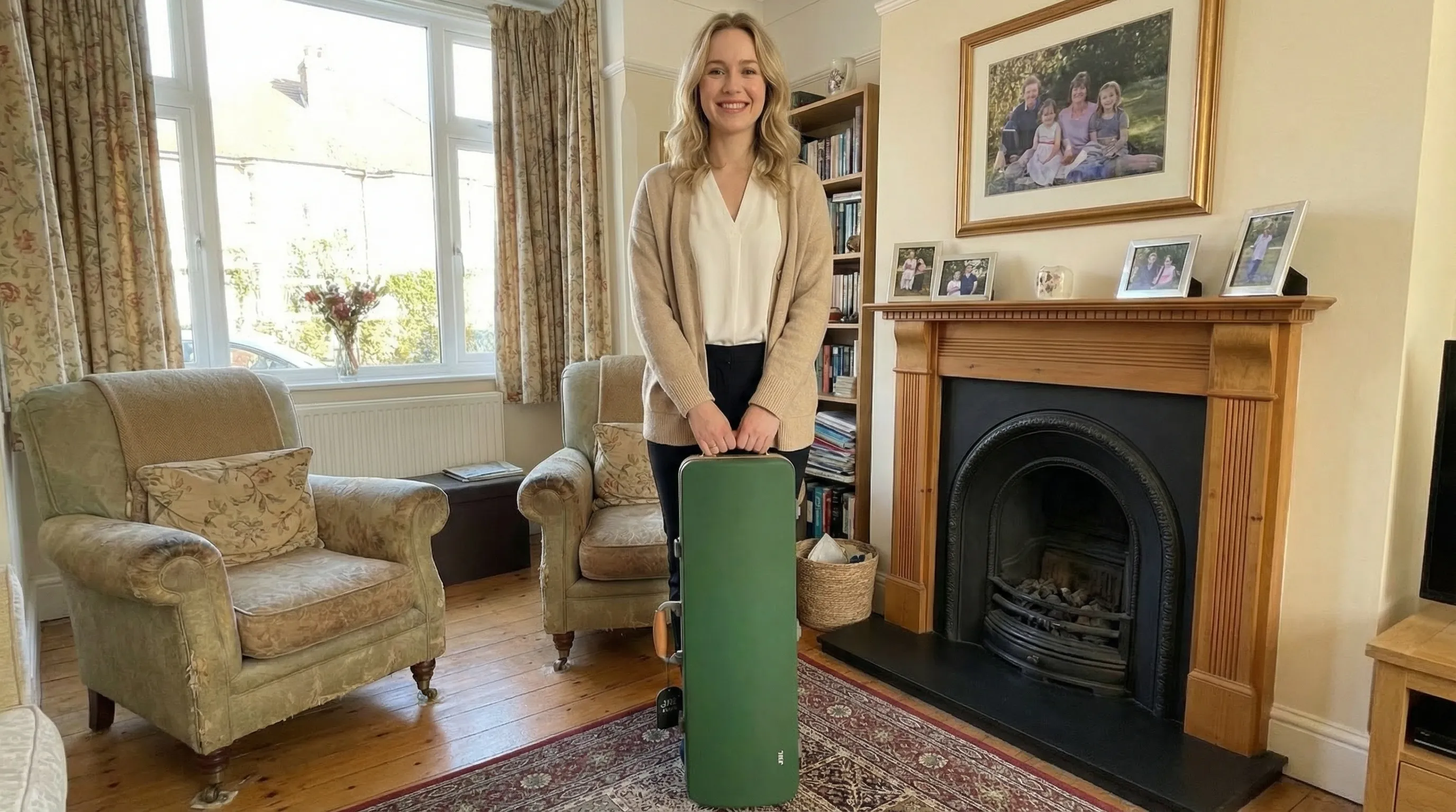 JML cello case in a grand concert hall
